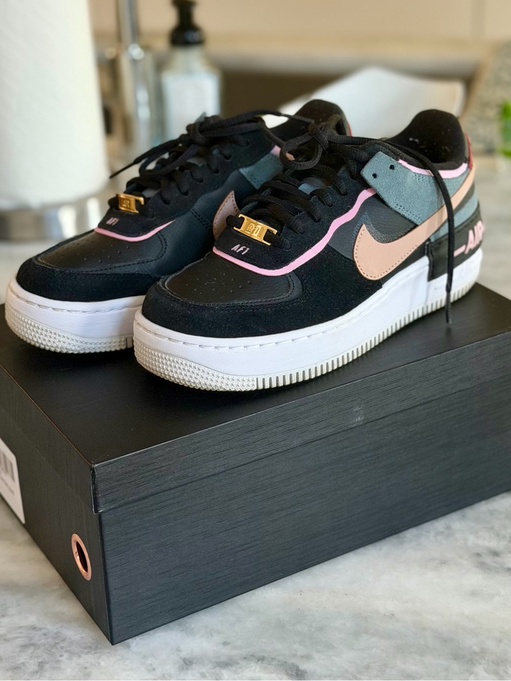 Nike Air Force 1 Low - Black, Pink, Sage, Blush